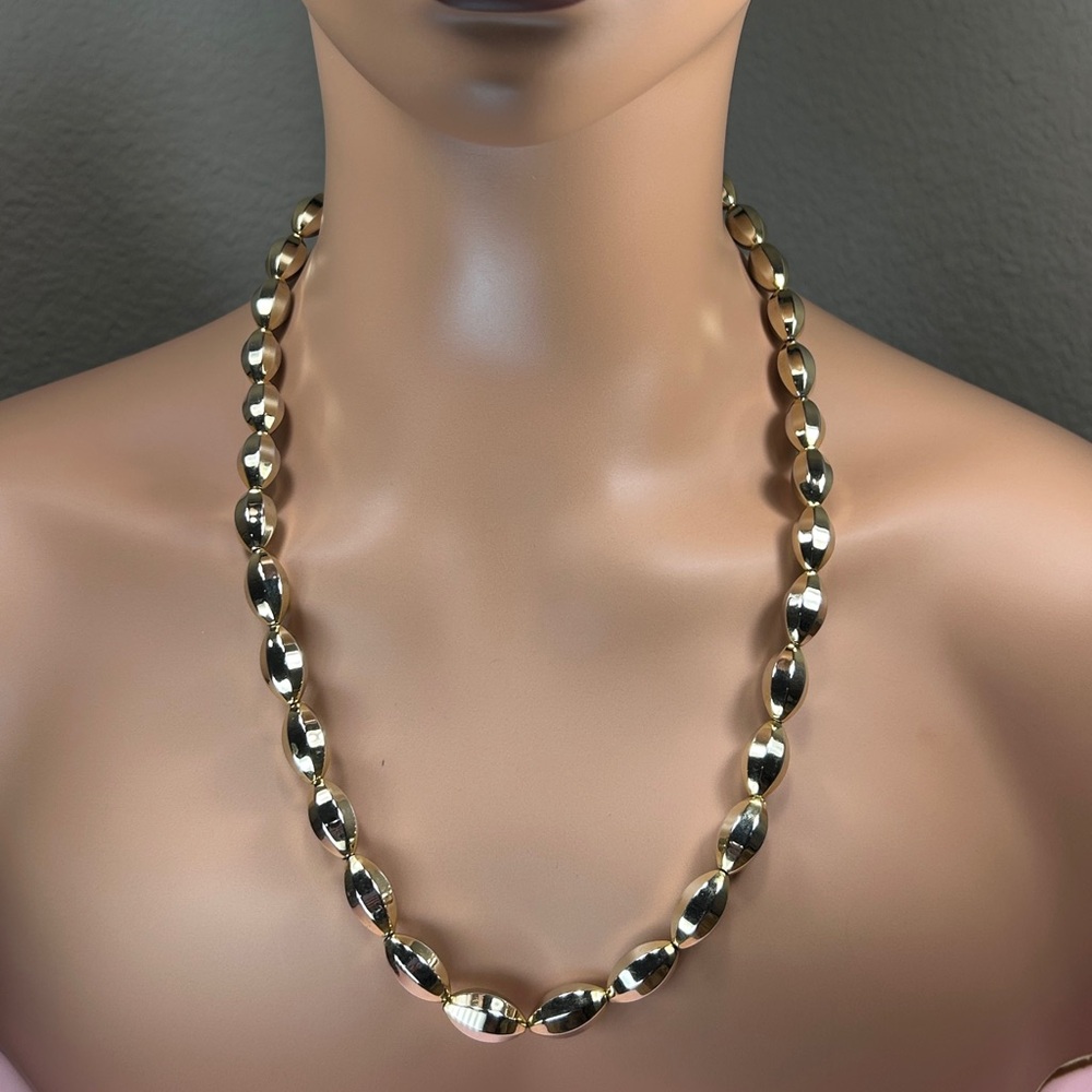 Classic Gold Beaded Necklace With Swirl Accents*